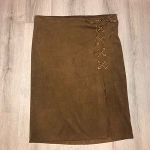 Brown  skirt euc size 14